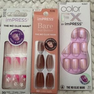 imPRESS Nail Collection - Floral Pink, Rich Brown, Shimmering Purple